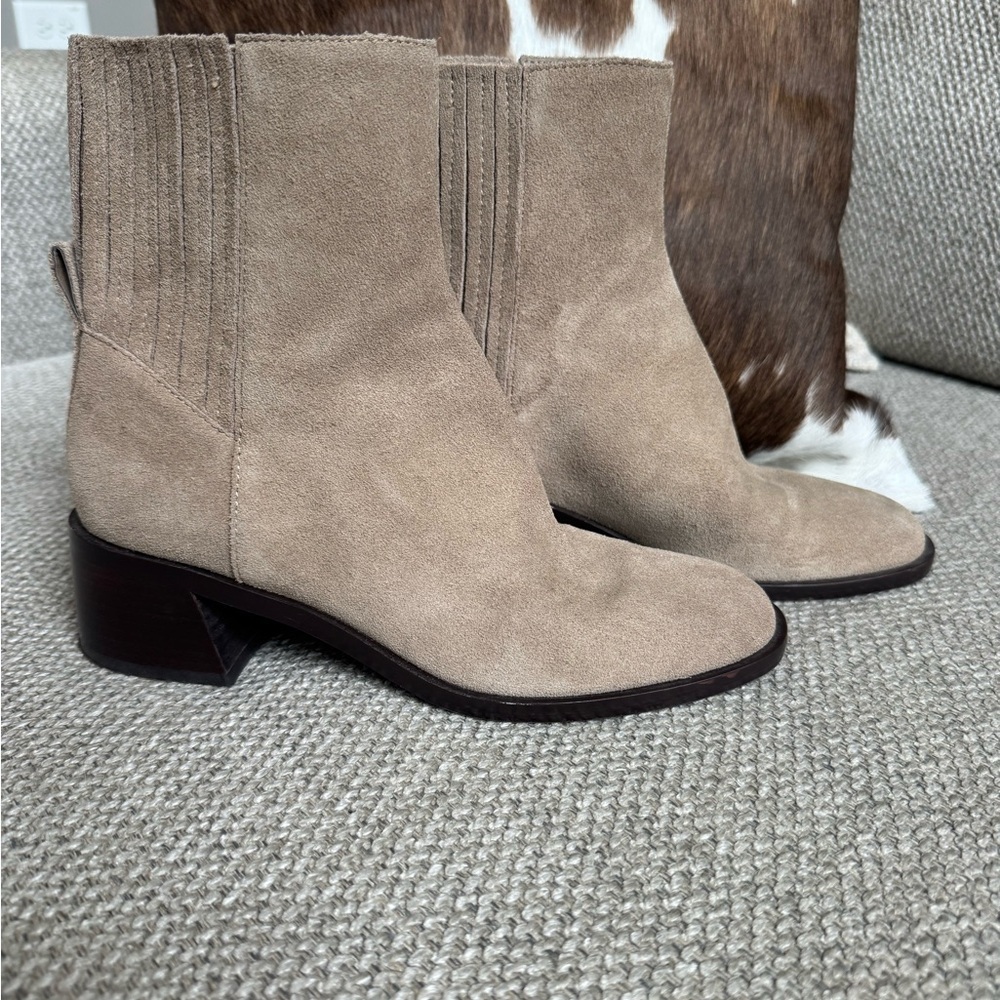 Dolce Vita Taupe Suede Heeled Boots